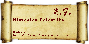 Miatovics Friderika névjegykártya